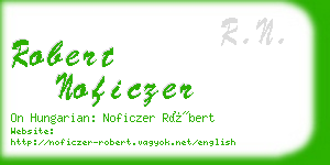 robert noficzer business card